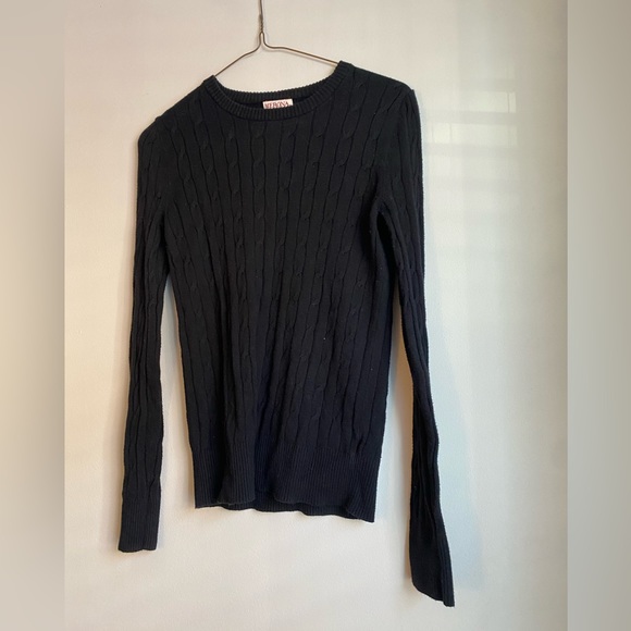 Black Patterned Knit Sweater Women’s - Picture 4 of 4